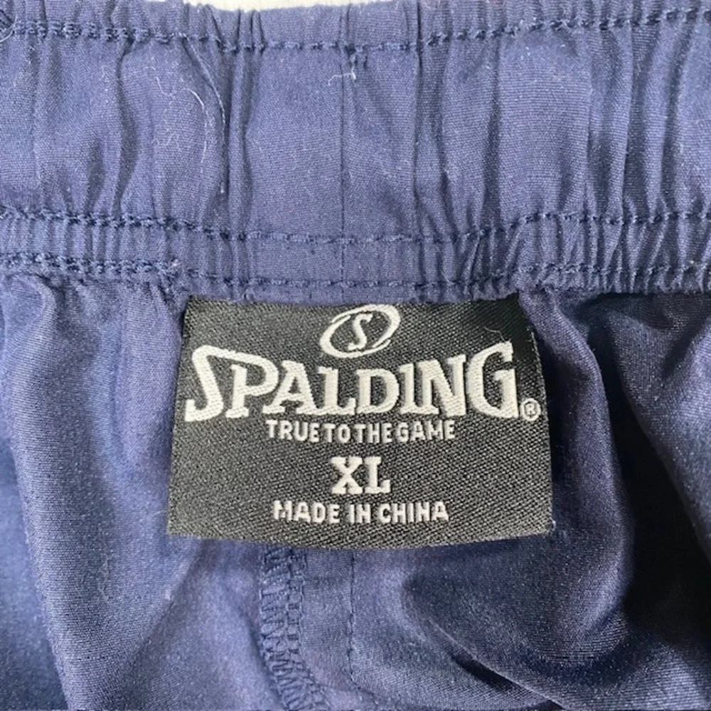 Spalding Mens XL Navy Blue Track Pants Side Stripe Elastic Waist Athletic XL‎